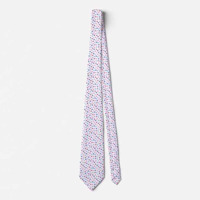 Bigender Pride Stars Pink Blue Lavender Tie (Front)