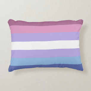 Bigender Pride, Striped Print, LGBTQ Pride Accent Pillow