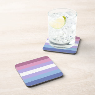 Bigender Pride, Striped Print, LGBTQ Pride Coaster