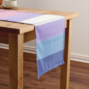 Bigender Pride, Striped Print, LGBTQ Pride Short Table Runner
