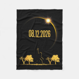 Bigfoot 08.12.26 Total Solar Eclipse 2026 Fleece Blanket