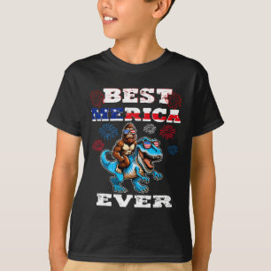 Bigfoot 4th Of July 1776 Boys American Flag Men Wo T-Shirt