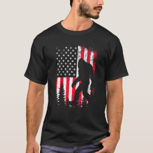 Bigfoot 4Th Of July American Flag T-Shirt