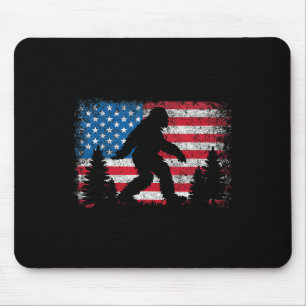 Bigfoot 4th Of July American Usa Flag Patriotic Ki Mouse Pad