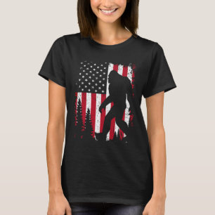 Bigfoot 4th Of July American Usa Flag Patriotic Ki T-Shirt