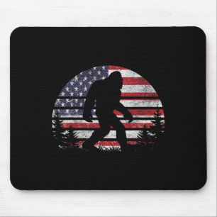 Bigfoot 4th Of July American Usa Flag Patriotic Sa Mouse Pad