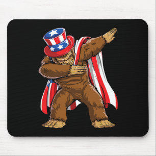 Bigfoot 4th Of July Sasquatch American Flag Mouse Pad
