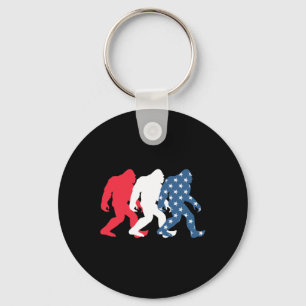 Bigfoot 4th Of July Sasquatch American Flag Patrio Keychain