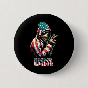 Bigfoot 4th Of July Usa Patriotic Sasquatch Teens 2 Inch Round Button