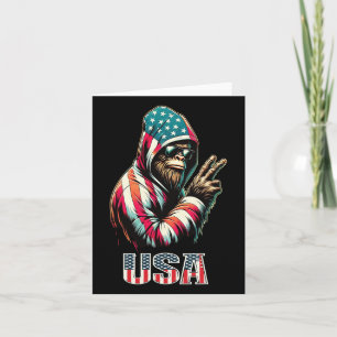 Bigfoot 4th Of July Usa Patriotic Sasquatch Teens Card