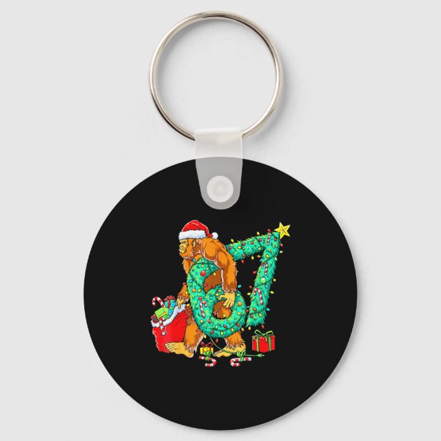 Bigfoot 67 Meme Christmas Tree 67 Baseball Lifesty Keychain (Front)