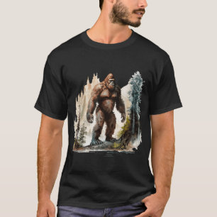 Bigfoot 70S Forest Sasquatch Hiking Camping T-Shirt