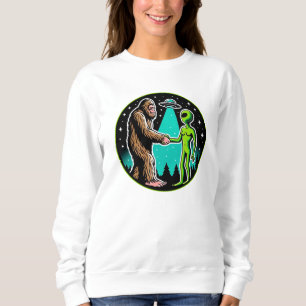 Bigfoot Alien Alliance - Funny Scifi Cryptid Sweatshirt
