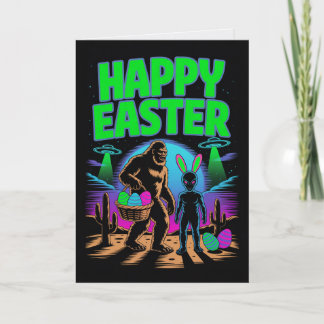 Bigfoot Alien Easter Card