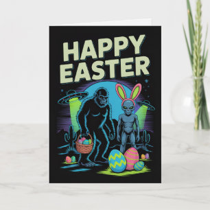 Bigfoot Alien Easter Card