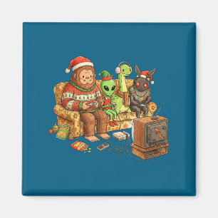 Bigfoot Alien Nessie Mothman Retro Gaming Christma Magnet
