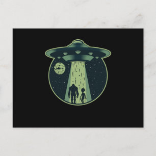 Bigfoot Alien Sasquatch UFO Abduction Aliens Gift Postcard