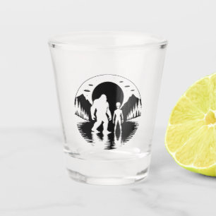 Bigfoot Alien UFO Cryptid Shot Glasses