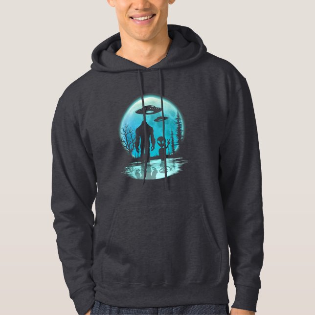 Bigfoot Alien UFO Disclosure Conspiracy Gift Hoodie (Front)