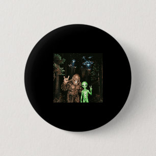 Bigfoot alien ufo selfie funny sasquatch meme men 2 inch round button