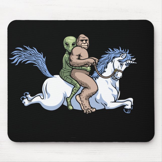 Bigfoot, Alien, Unicorn Mouse Pad (Front)