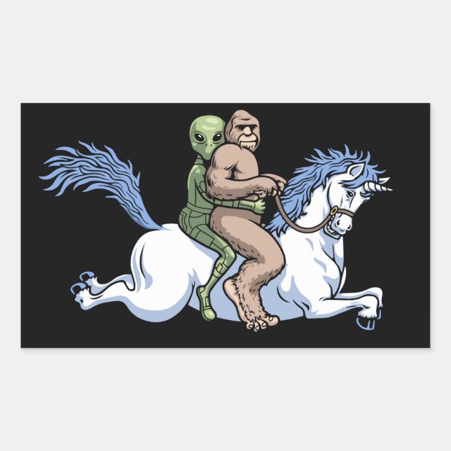 Bigfoot, Alien, Unicorn Sticker (Front)