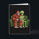 Bigfoot Alien Video Games Gaming Sasquatch Ufo Men Card<br><div class="desc">Bigfoot Alien Video Games Gaming Sasquatch Ufo Men Boys Kids</div>