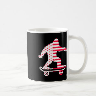 Bigfoot America Flag Skateboarders Skateboarding  Coffee Mug