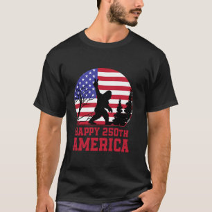 Bigfoot America Rock On American Flag Patriotic 4t T-Shirt