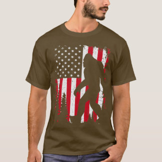 Bigfoot American Flag 4th Of July   (2)  T-Shirt