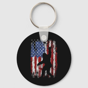 Bigfoot American Flag 4th Of July Patriotic 1  Keychain