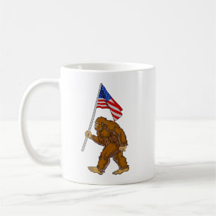 Bigfoot American Flag  Coffee Mug