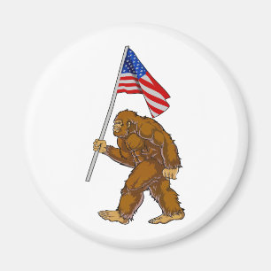 Bigfoot American Flag Magnet