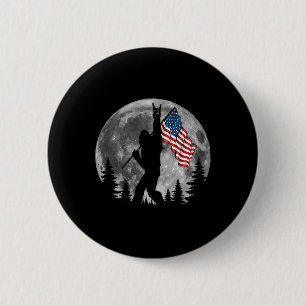 Bigfoot American Flag Sasquatch Patriotic 4th Of J 2 Inch Round Button