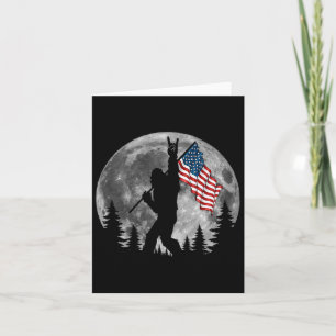 Bigfoot American Flag Sasquatch Patriotic 4th Of J Card