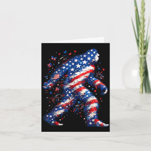 Bigfoot american flag sasquatch patriotic funny card