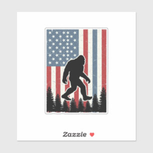Bigfoot American Flag Vintage Vector Shirt Design_