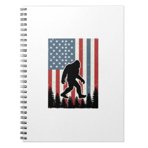 Bigfoot American Flag Vintage Vector Shirt Design_ Notebook
