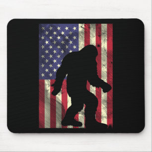 Bigfoot American US Flag Memorial Day Sasquatch Pa Mouse Pad