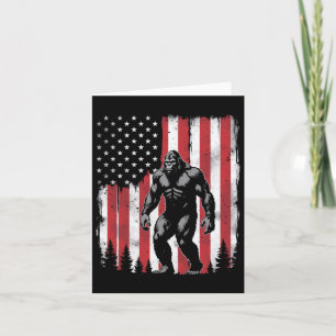 Bigfoot American Usa Flag Patriotic 4th Of July  Card
