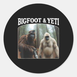 Bigfoot & Yeti Funny Sasquatch Bigfoot Vlogs F Classic Round Sticker