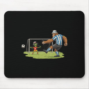 Bigfoot And Alien Playing Soccer Football _1  Mouse Pad