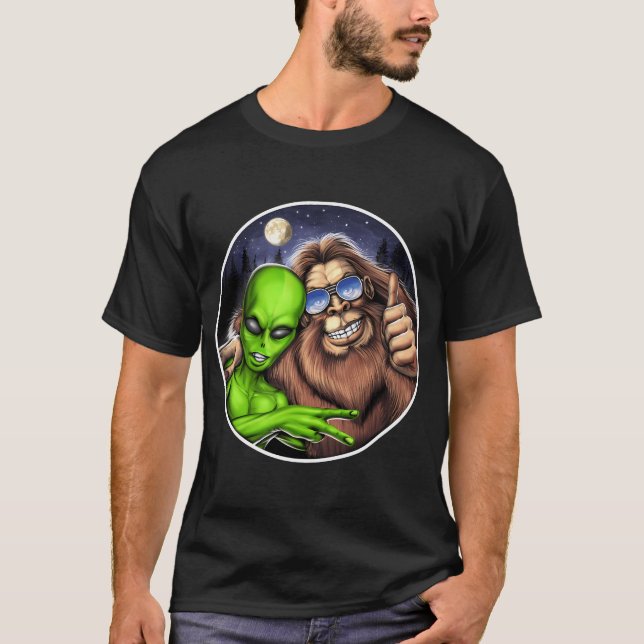 Bigfoot and Alien T-Shirt (Front)
