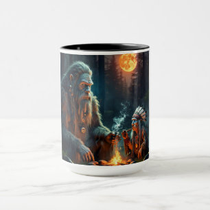 Bigfoot and Chief Moonlit Forest Gathering Mug