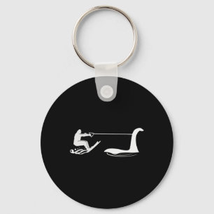 Bigfoot And Lochness Monster Jet Skiing Keychain