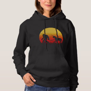 Bigfoot and Unicorn in one Retro Design Hoodie
