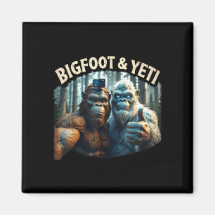 Bigfoot and yeti selfie cryptid squatch hunter magnet
