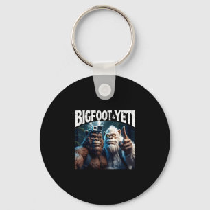 Bigfoot and yeti selfie funny camping hiking gift  keychain