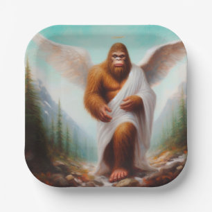 Bigfoot Angel Paper Plate