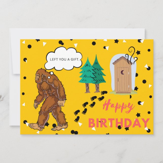 Bigfoot Anniversaire Funny Gag Appartement Carte d (Devant)
